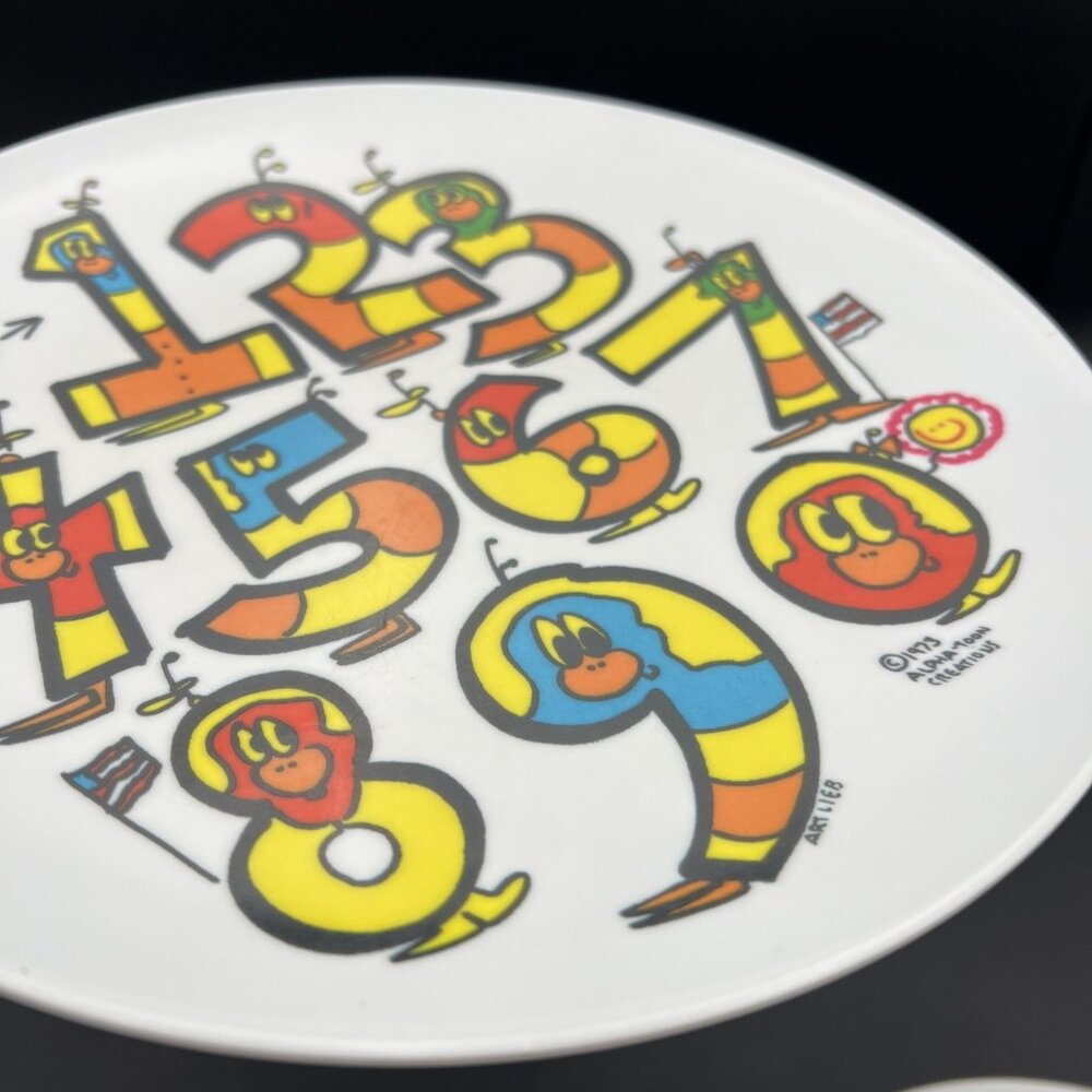 2 Vintage ART LIEB Alpha-Toon Creations 1973 Plastic Plates A-B-C & 1-2-3 - Picture 8 of 9